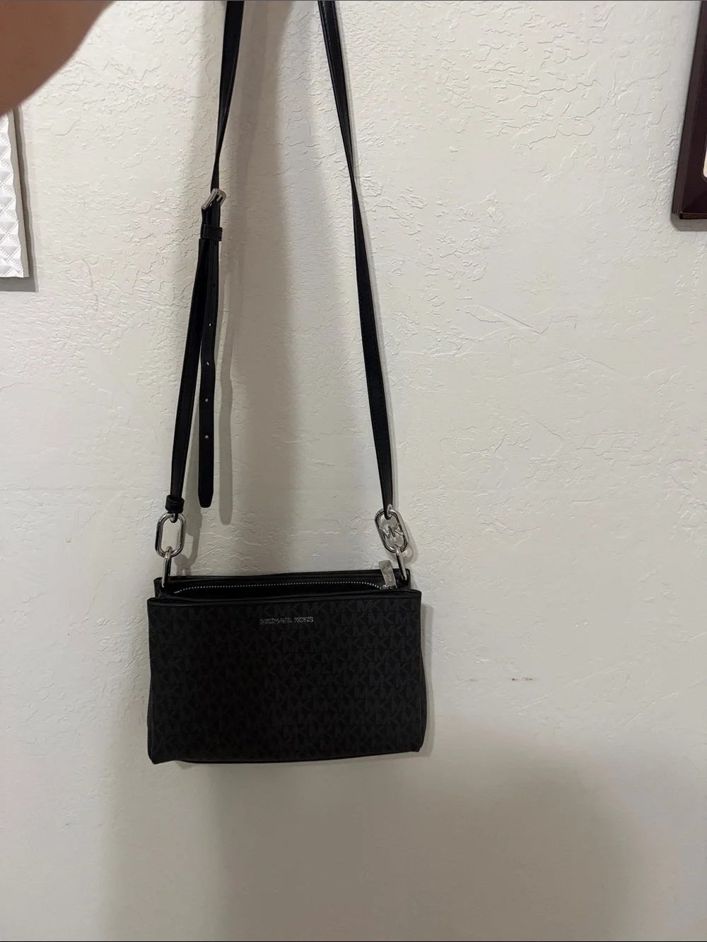 Michael Kors Black MK Logo Crossbody Bag